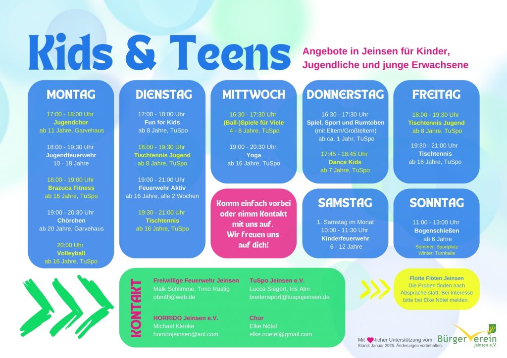 Flyer Kids & Teens in Jeinsen 2025
